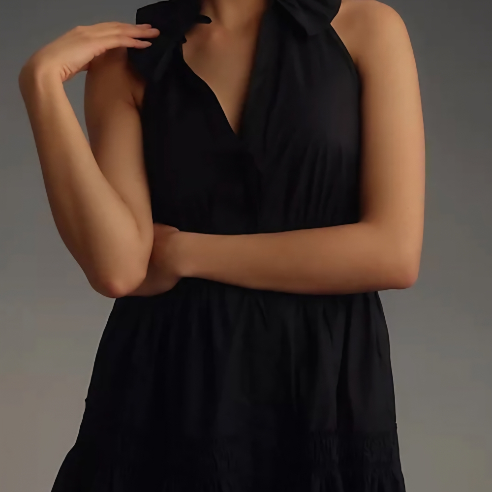 Maeve Black Backless Halter Dress